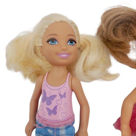 Barbie Mattel Little Sister Chelsea Kelly Lot Of Two Blond Brunette - Picture 5 of 5
